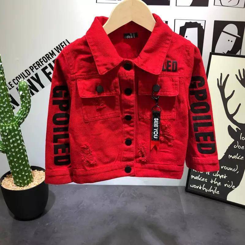 3pcs Children Boys Denims Jacket Cost Pant Hooded Clothes