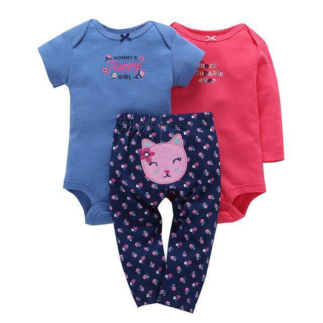 3pcs Infant Purple Owl Coat Jumpsuit Sets Navy Blue Red