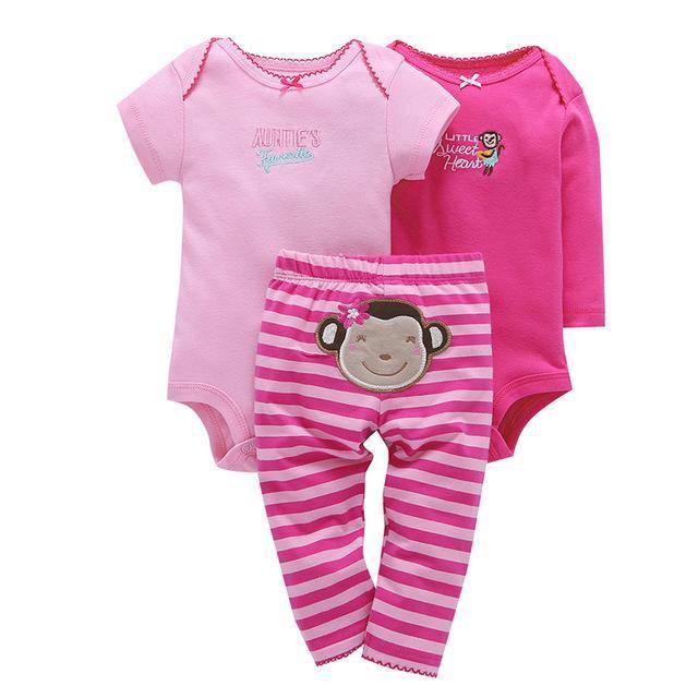 3pcs Infant Purple Owl Coat Jumpsuit Sets Pink Pink
