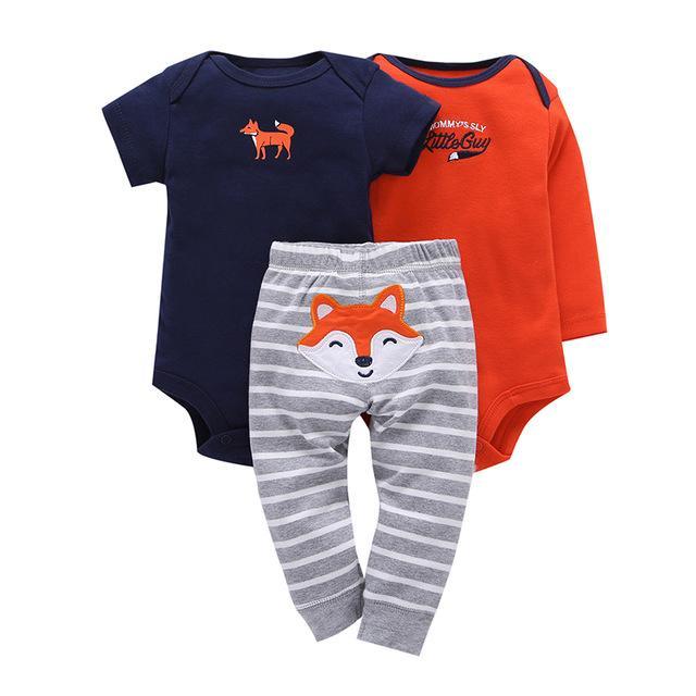 3pcs Infant Purple Owl Coat Jumpsuit Sets Red Navy
