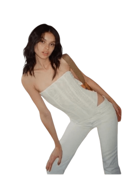 Women Sleeveless Corset Tank Top Streetwear White