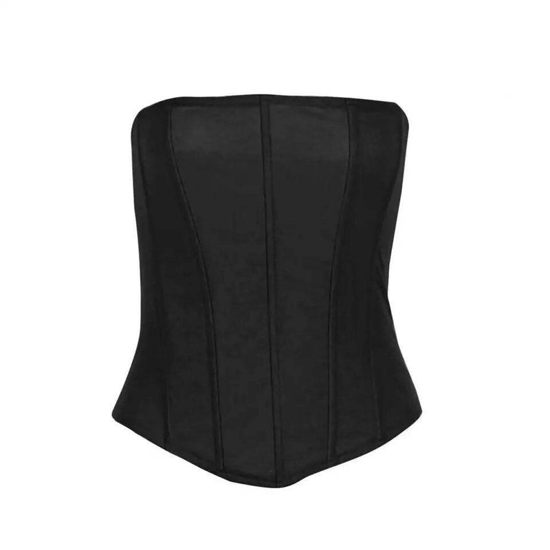 Women Sleeveless Corset Tank Top Streetwear Black