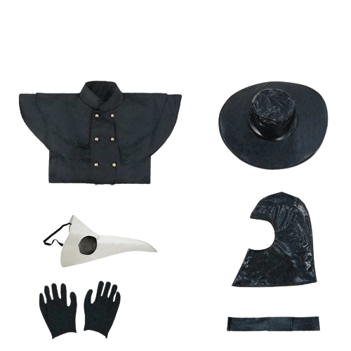 Children Dark Dungeon Hero Crow Mouth Plague Doctor Costume Black