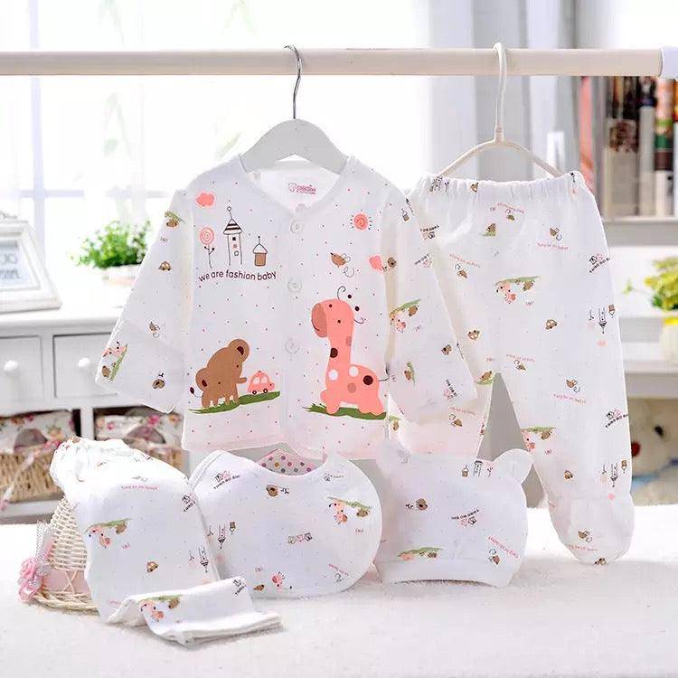 5Pcs Newborn Boys Girls Animal Clothes Newborn Pink