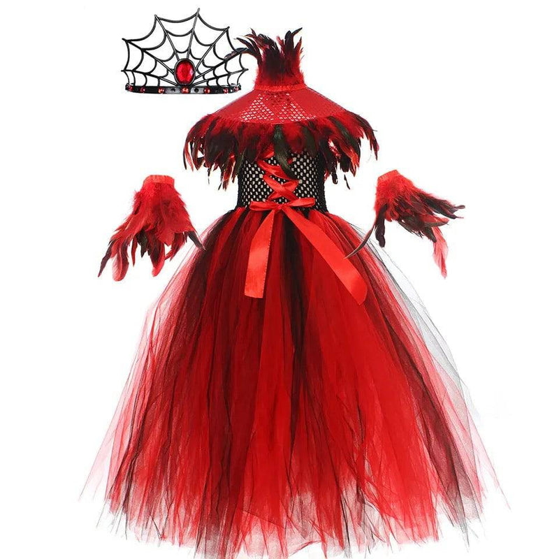 Girl’s Halloween Disguise Demon Queen Costume Red Sets