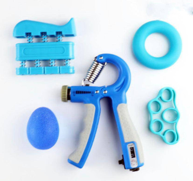 Adjustable Hand Gripper Fitness Exercise Blue 5pics set