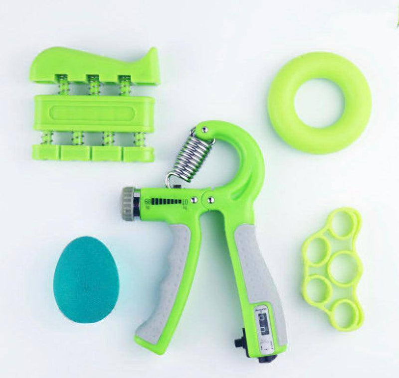 Adjustable Hand Gripper Fitness Exercise Light Green 5pics set