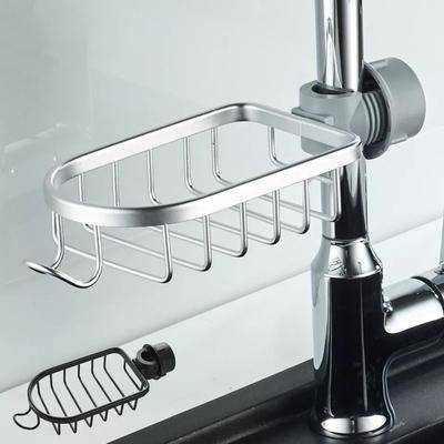 Adjustable Faucet Bathroom Shelf Shower Storage Holder Rack Sliver