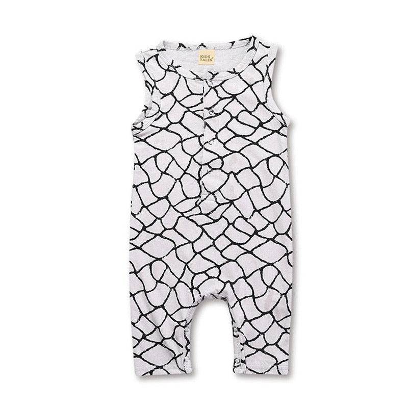 Adorable Baby Boy Sleeveless Jumpsuit Clothes Gray