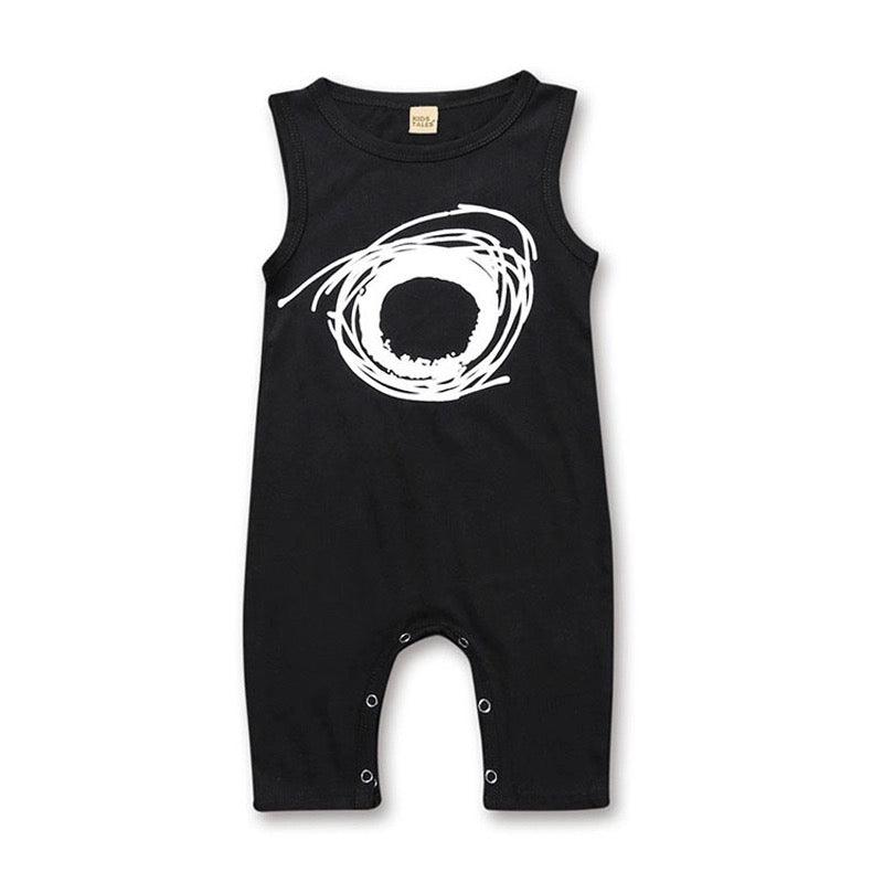 Adorable Baby Boy Sleeveless Jumpsuit Clothes Black
