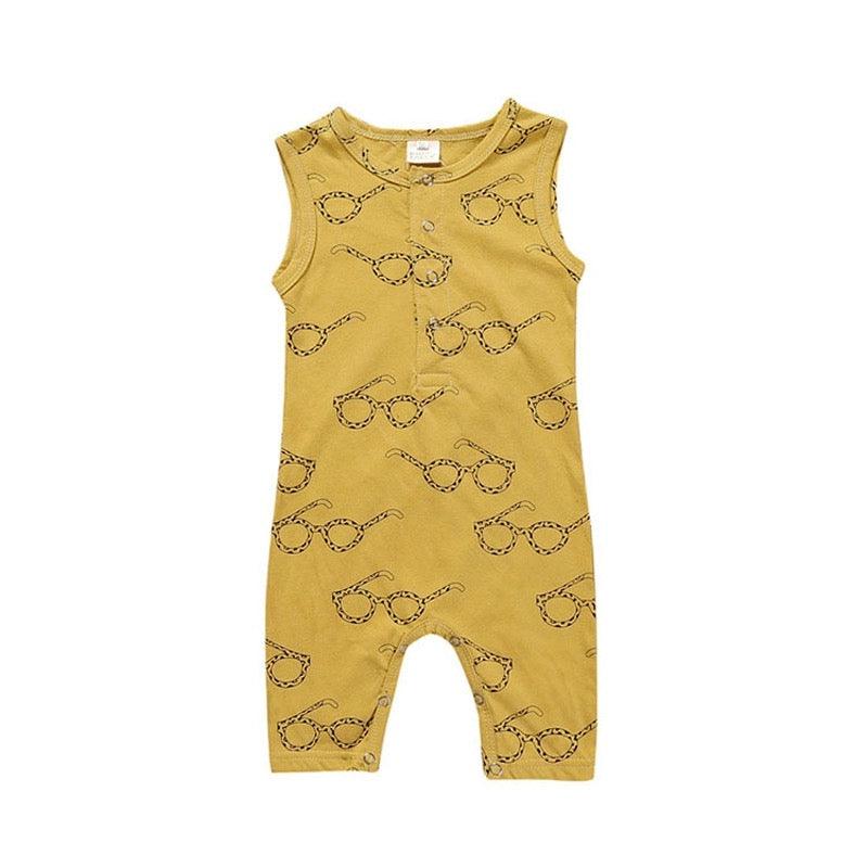 Adorable Baby Boy Sleeveless Jumpsuit Clothes Yellow
