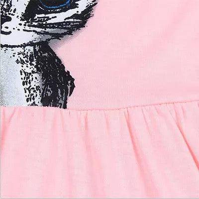 Adorable Beautiful Girl Dress Cat Print Clothes