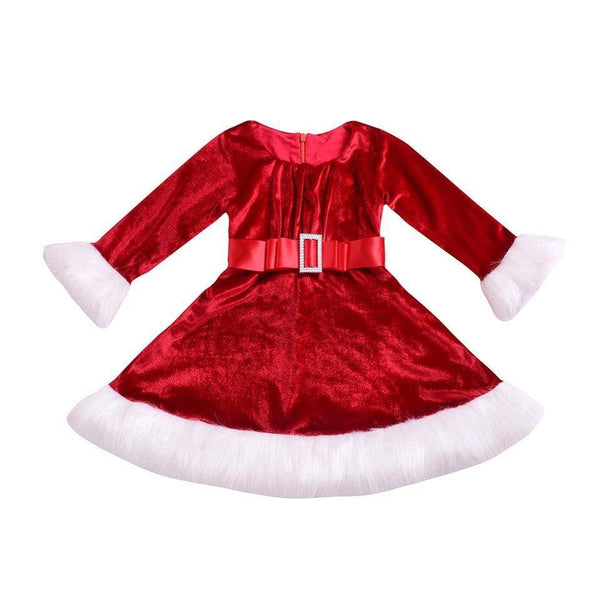 Adorable Princess Red Christmas Flannel Dress