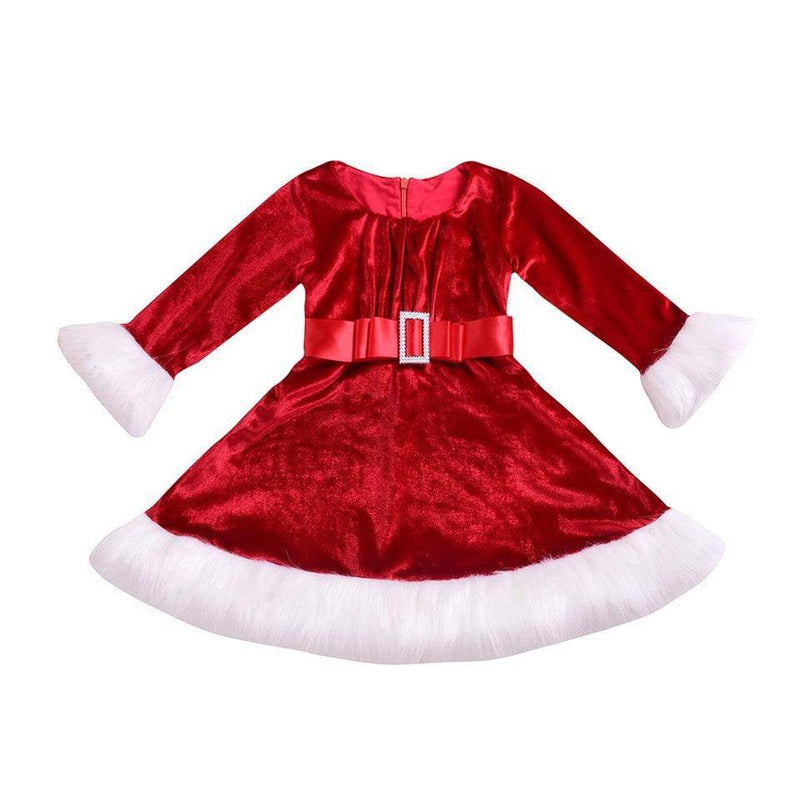 Adorable Princess Red Christmas Flannel Dress