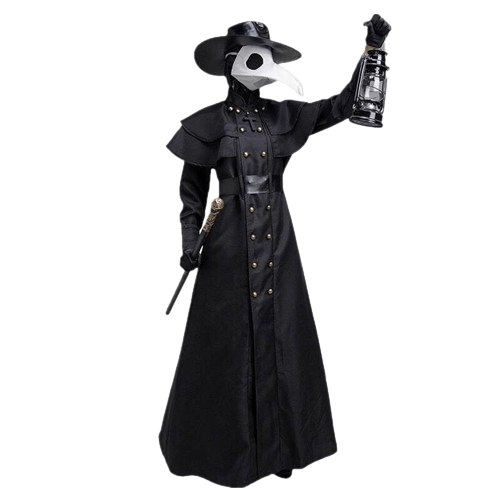 Halloween Adult Medieval Steam Punk Crow Mouth Plague Doctor Costume Men nowalkstick lamp