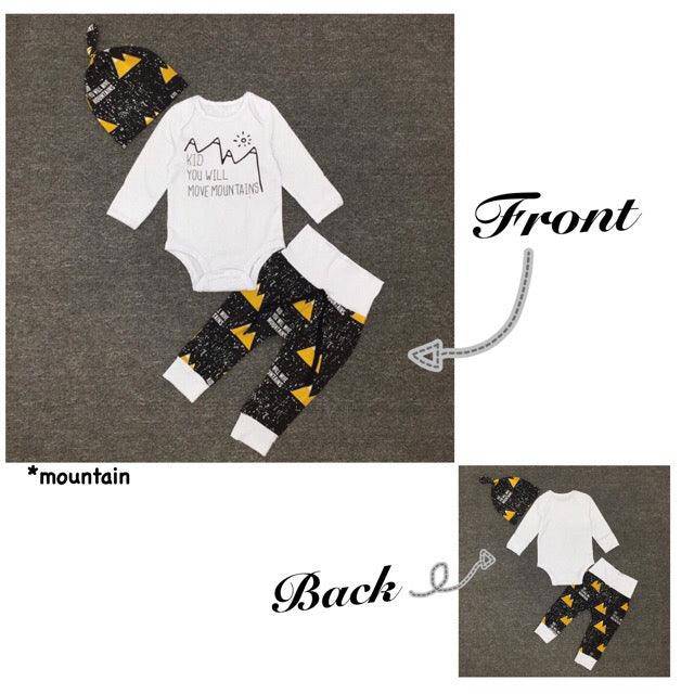 Baby Boy Beanie Onesie Pants Outfit Clothes Yellow