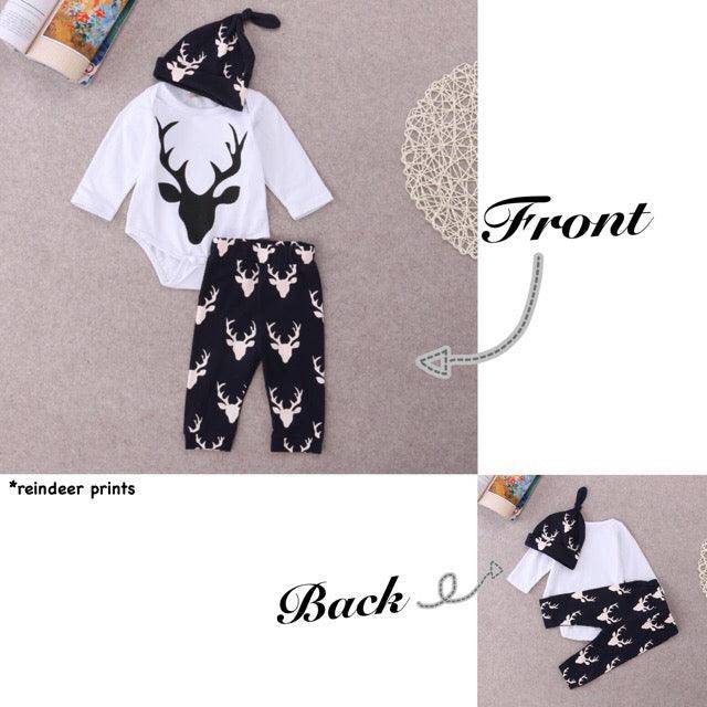 Baby Boy Beanie Onesie Pants Outfit Clothes White