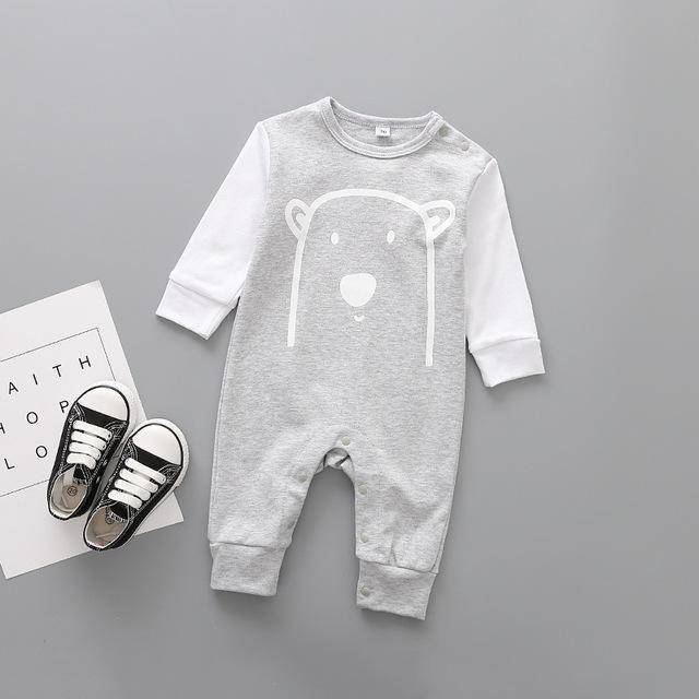 Baby Boy Girl Animal Romper Silver