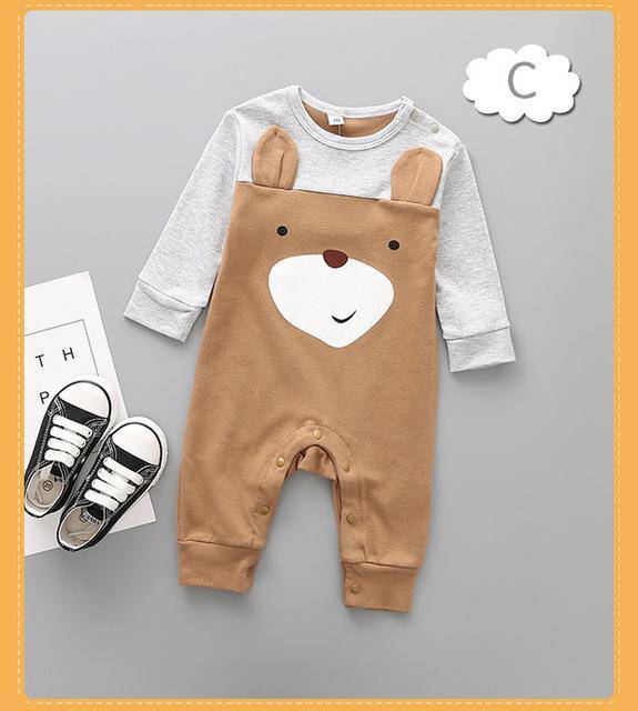 Baby Boy Girl Animal Romper Khaki