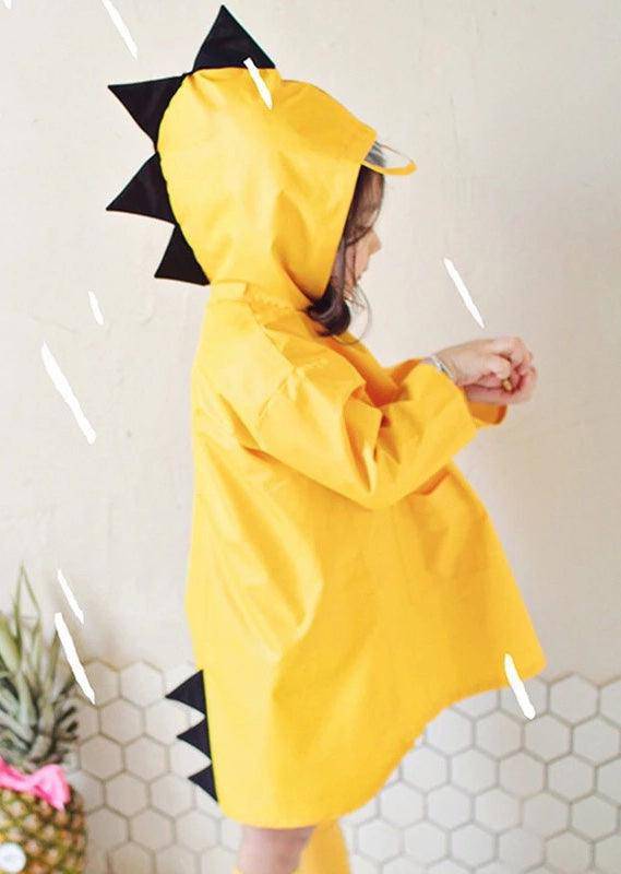 Unisex Baby Boy Girl Dinosaur Raincoat Yellow
