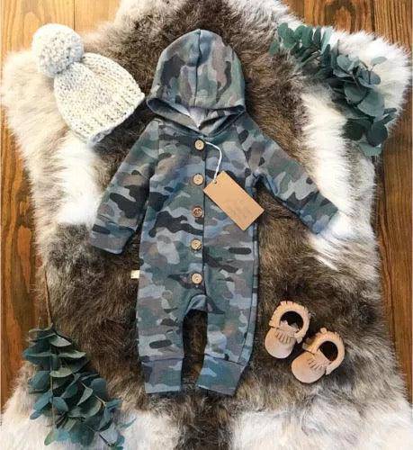 Baby Boy Girl Hoodie Camoflauge Jumpsuit