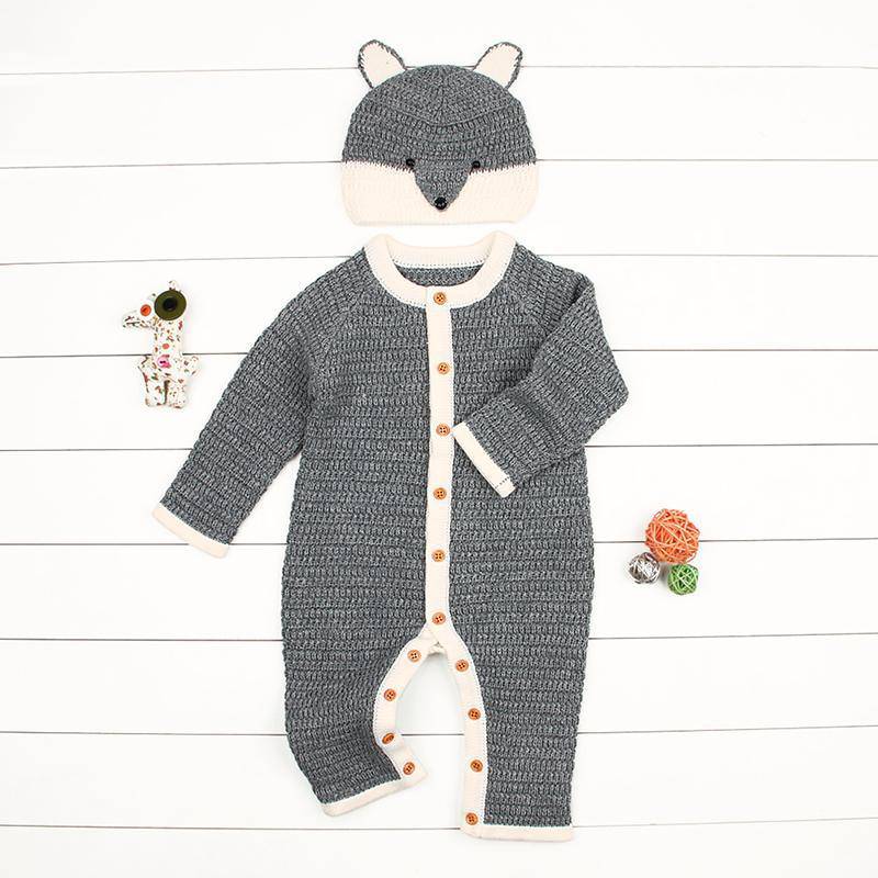 Baby Boy Girl Hoodie Fox Jumpsuit