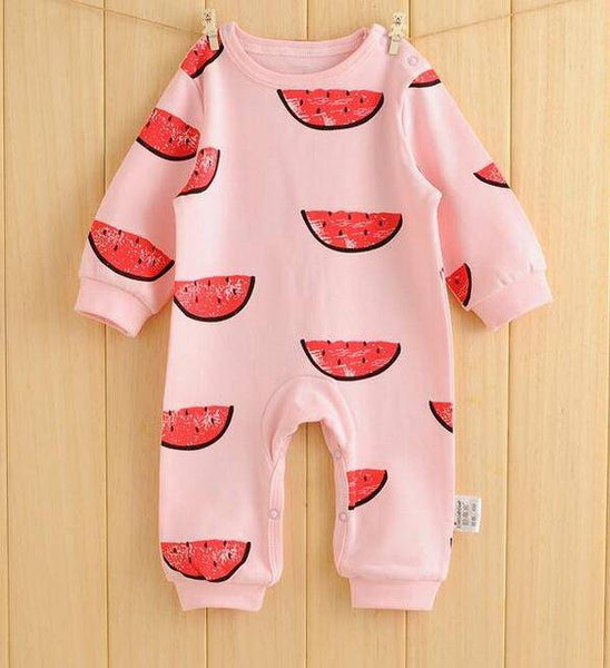 Baby Boy Girl Long Sleeve Head Cartoon Jumpsuit Pink