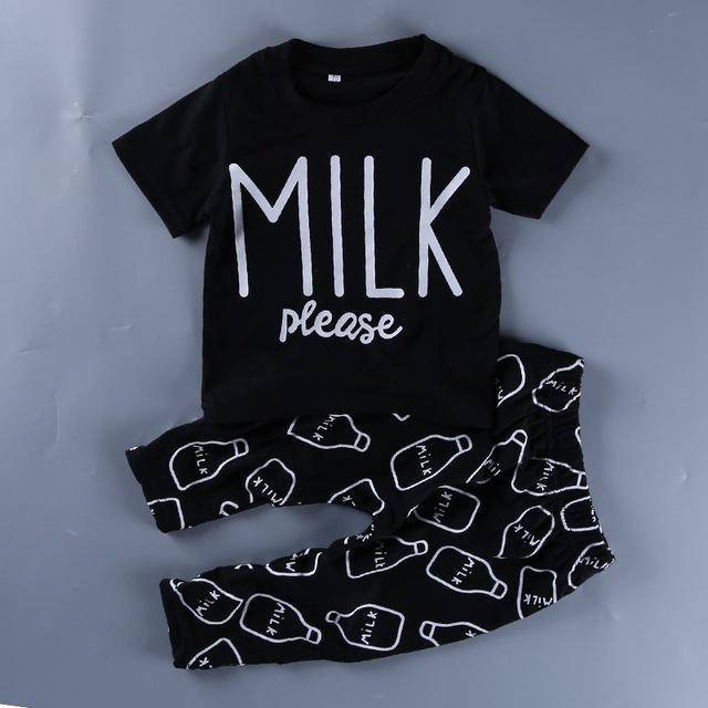 Baby Boy Girl Mama Boy T Shirt Heart Pants Black White