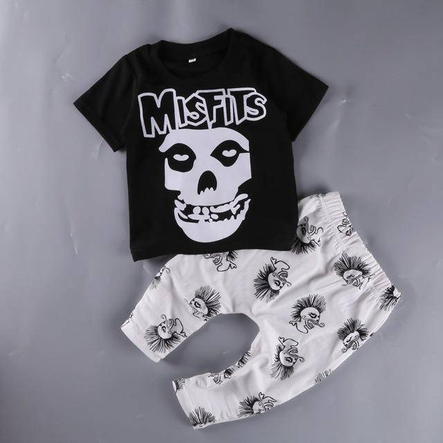 Baby Boy Girl Mama Boy T Shirt Heart Pants White Black