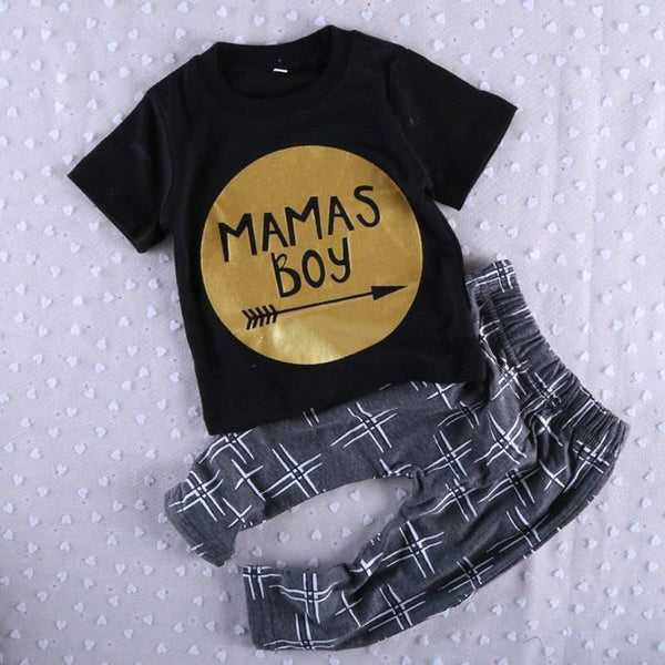 Baby Boy Girl Mama Boy T Shirt Heart Pants