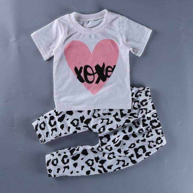 Baby Boy Girl Mama Boy T Shirt Heart Pants Pink White