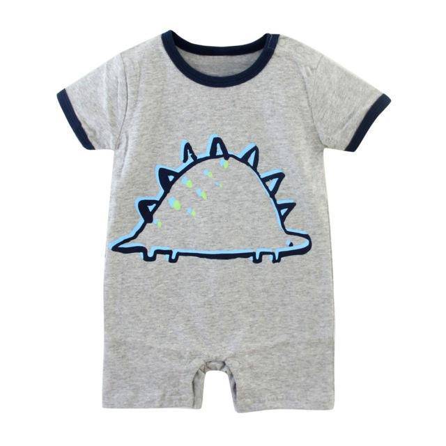 Baby Boy Girl Romper Gray One Piece Jumpsuit Gray Blue
