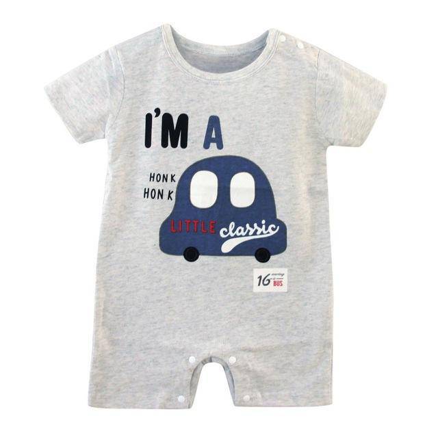 Baby Boy Girl Romper Gray One Piece Jumpsuit Gray