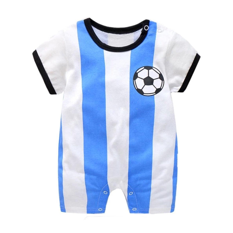 Baby Boy Girl Romper Soccer Football Clothes Blue White