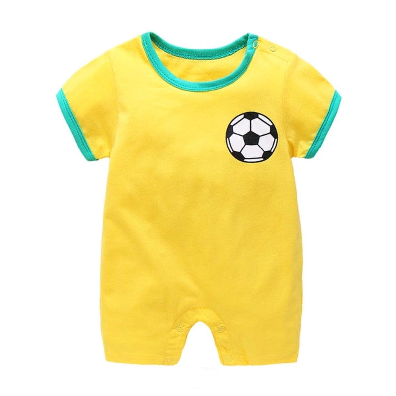 Baby Boy Girl Romper Soccer Football Clothes Yellow