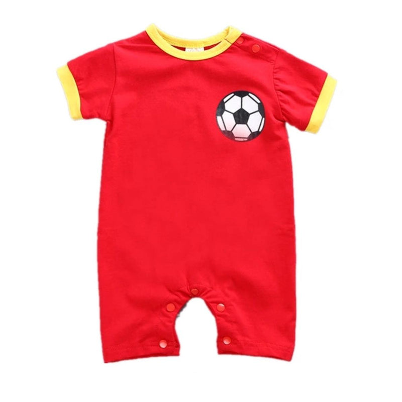 Baby Boy Girl Romper Soccer Football Clothes Red