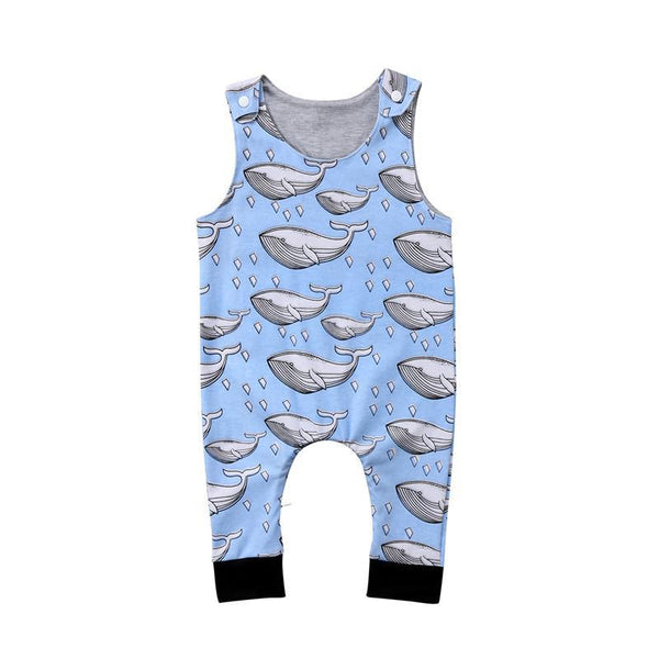 Baby Boy Girl Romper Whale Print Jumpsuit