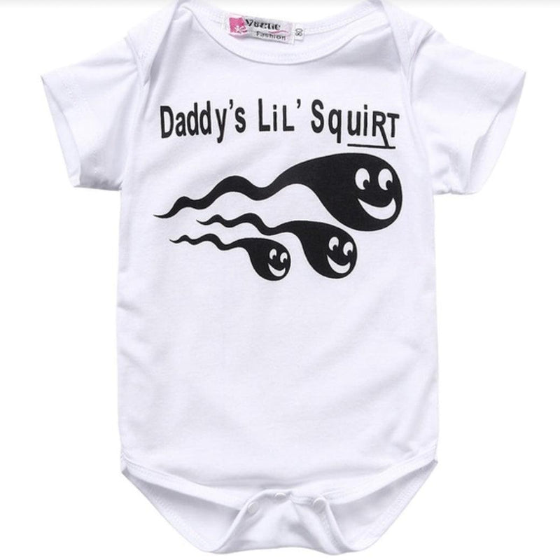 Baby Boy Girl Short Sleeve Tadpole Romper White