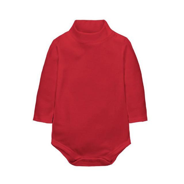 Baby Boy Girl Turn-Down Romper Red