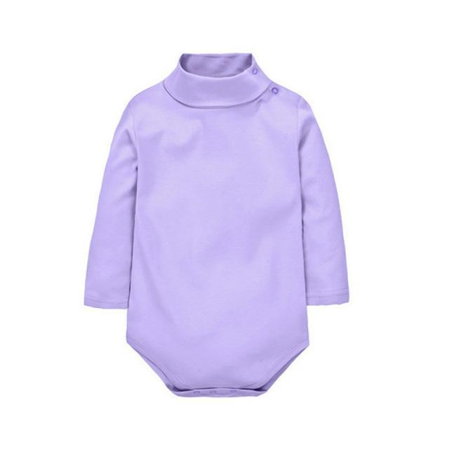 Baby Boy Girl Turn-Down Romper Lavender