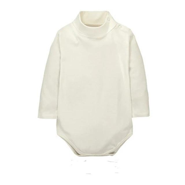 Baby Boy Girl Turn-Down Romper White