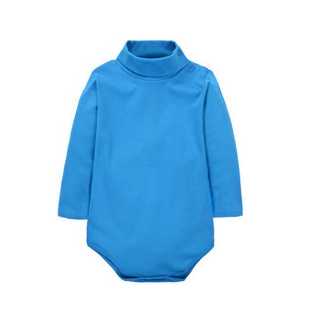 Baby Boy Girl Turn-Down Romper Blue