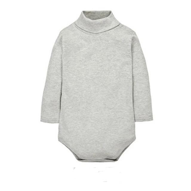 Baby Boy Girl Turn-Down Romper Gray