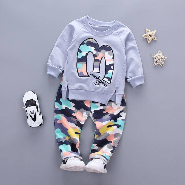 Baby Boy Girl Warm Camouflage Tracksuit Pant blue