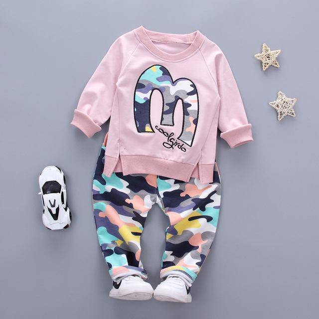 Baby Boy Girl Warm Camouflage Tracksuit Pant Pink