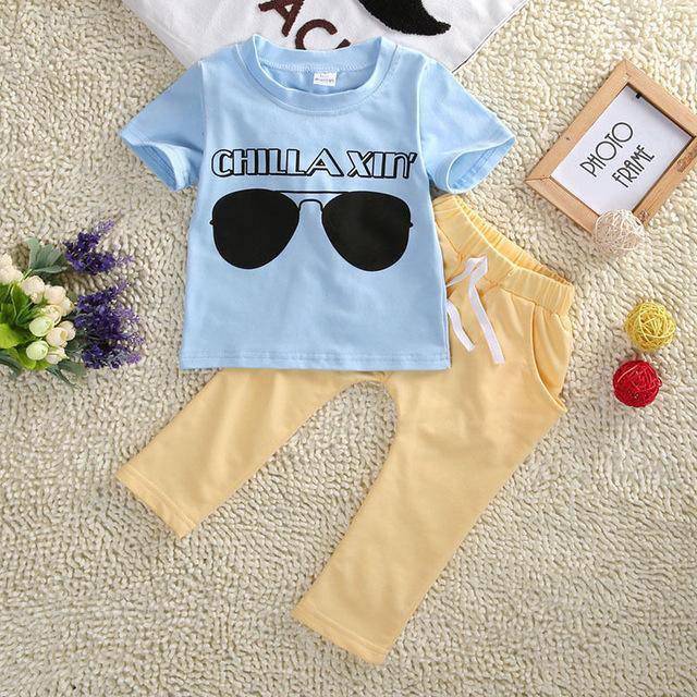 Baby Boy Glass Short T-Shirt Pants Sets Outfit