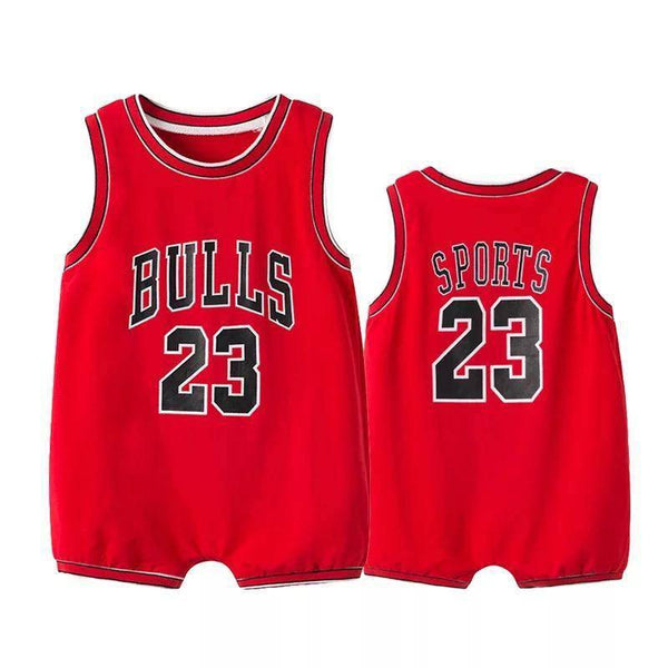 Baby Boy Romper Basketball Jumpsuit Red