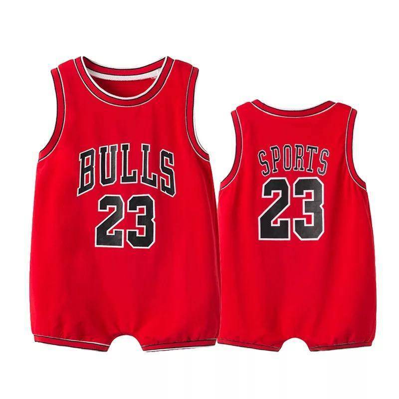 Baby Boy Romper Basketball Jumpsuit Red