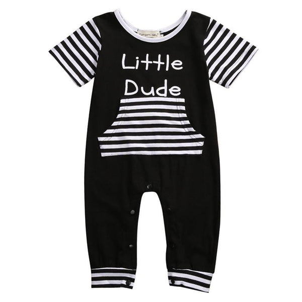 Baby Boy Romper Little Dude Cotton Jumpsuit