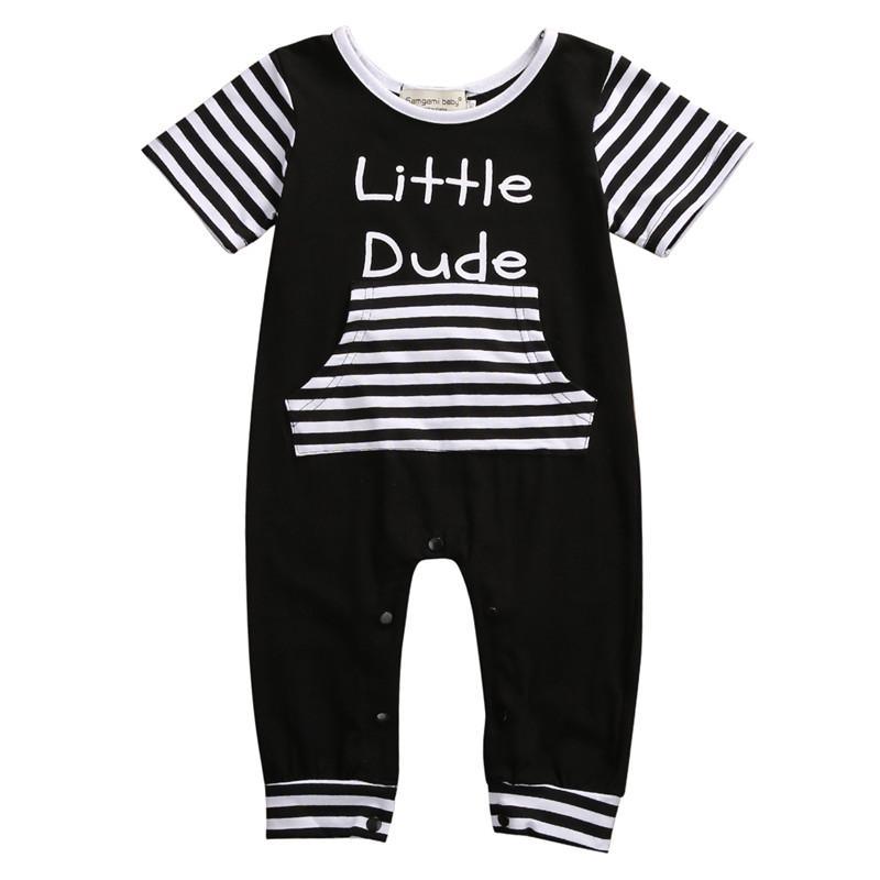 Baby Boy Romper Little Dude Cotton Jumpsuit